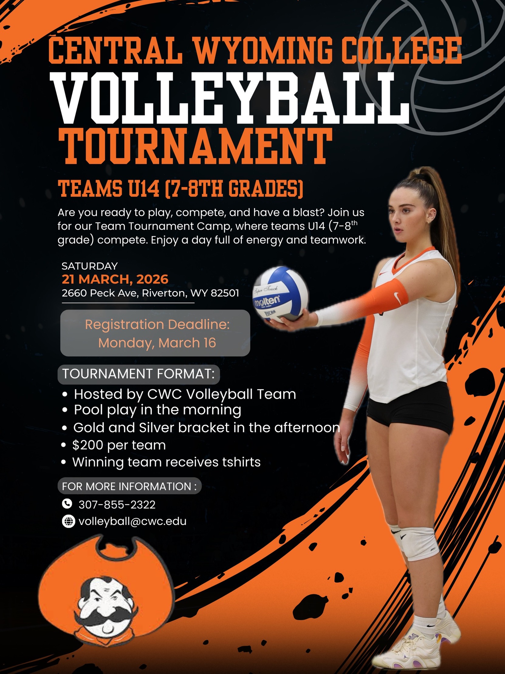 Central Wyoming College Volleyball Team to Host U14 Volleyball Tournament in Riverton