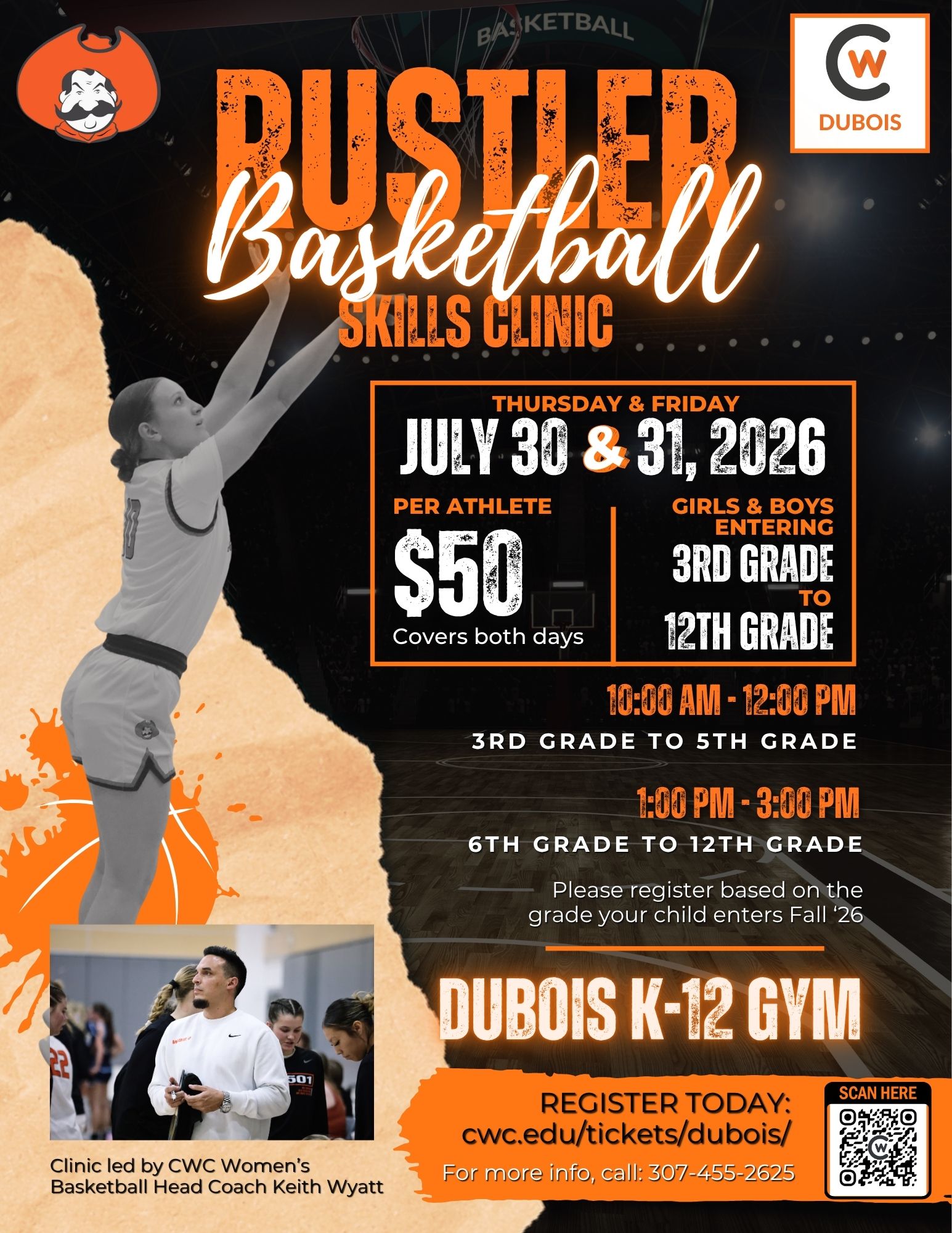 Head Rustler Women's Basketball Coach Keith Wyatt to Lead Skills Clinic in Dubois This July