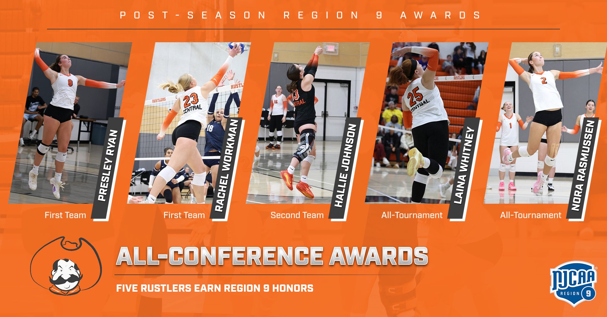 CWC Volleyball Dominates Postseason Honors: Five Rustlers Earn NJCAA Region 9 Accolades